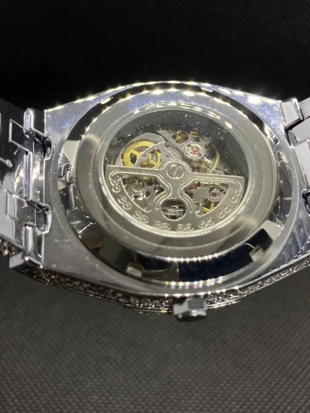 Self-Wind Mechanical Skeleton Iced Out Diamond Watch